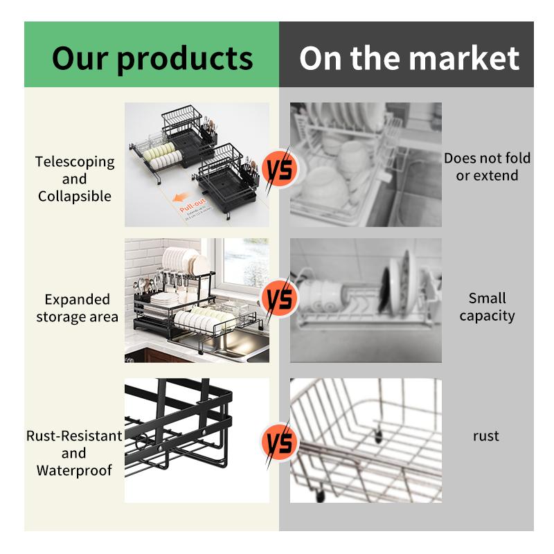 🔥LAST DAY SALE 50% OFF🔥Foldable Over Sink Dish Drying Rack