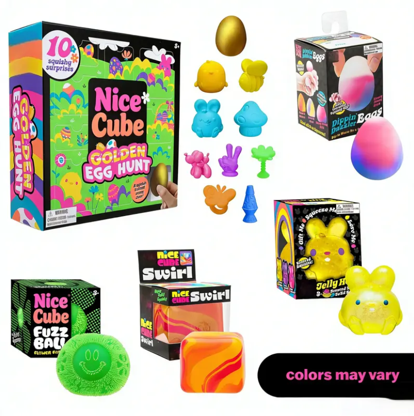 Easter Style Squishy Toy Bundle - Original Retail Packaging Sensory Stress Balls for Kids & Adults