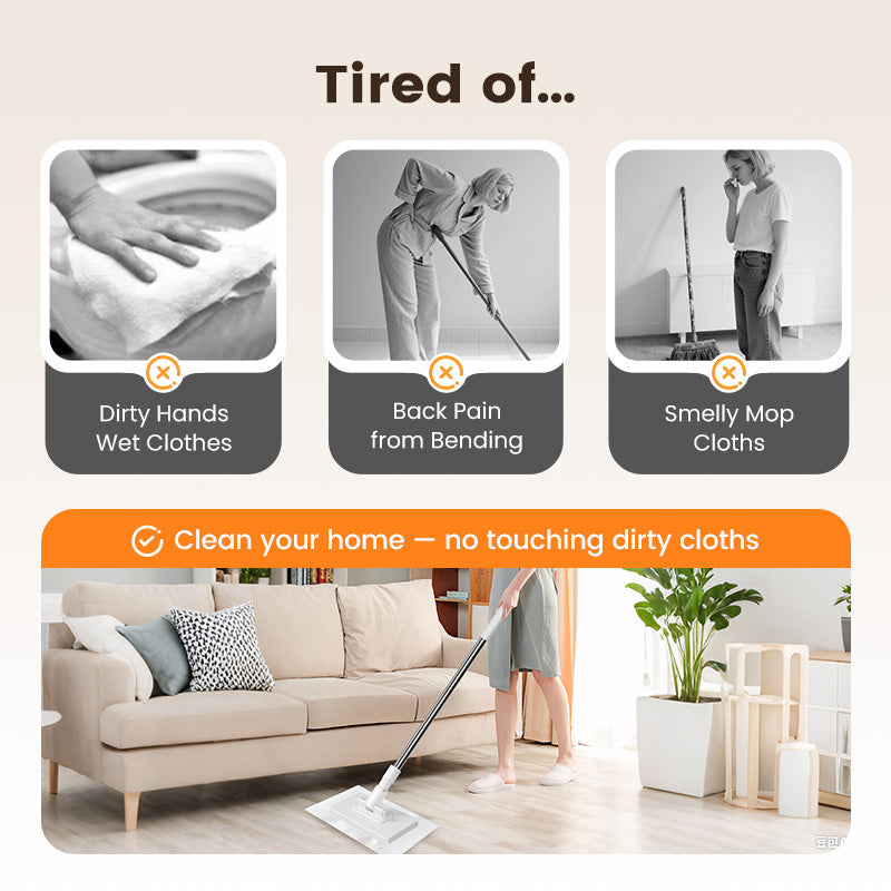 🎅Christmas Sale-Up to 70% OFF!!🏠Disposable Dust Mop with 4 Reusable Cloths