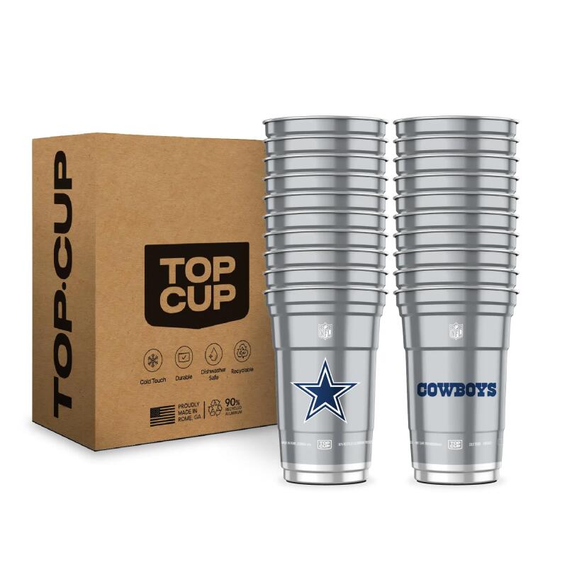 Top Cup NFL 20 oz Reusable Aluminum Cups 20 Count