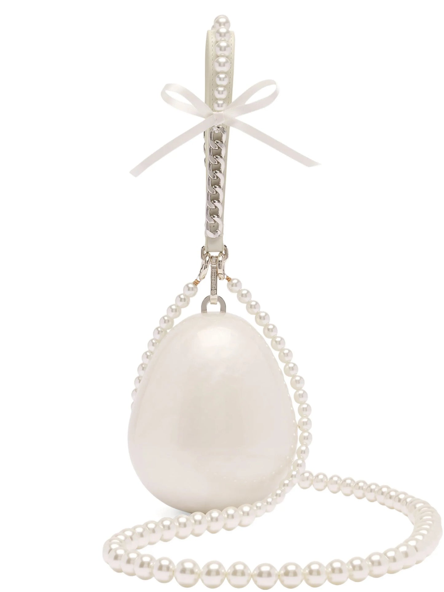 Women White Beige Egg Ball Bag Acrylic Evening Clutch Bag