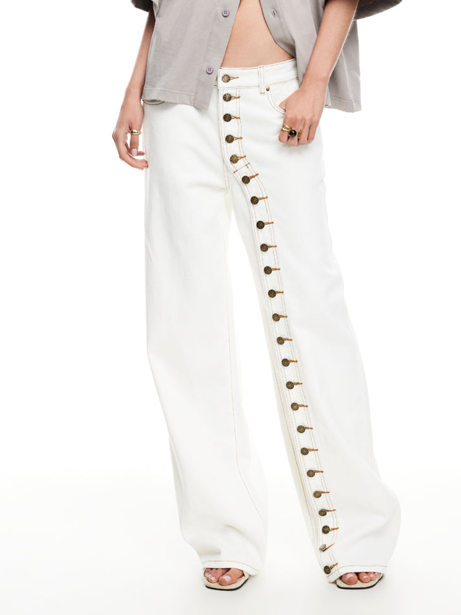 Long Button-Designs Jeans