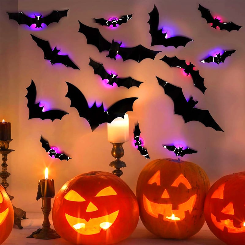 🎃Last Day Special Price £8.99!!🦇Halloween 3D Lighted Bats