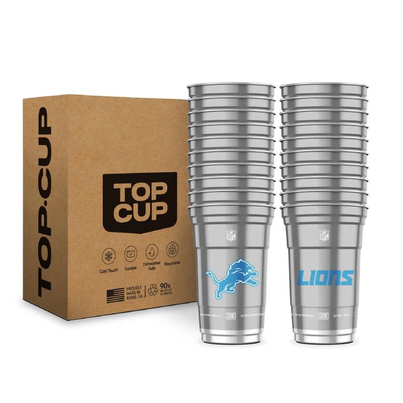 Top Cup NFL 20 oz Reusable Aluminum Cups 20 Count