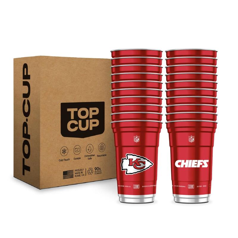 Top Cup NFL 20 oz Reusable Aluminum Cups 20 Count