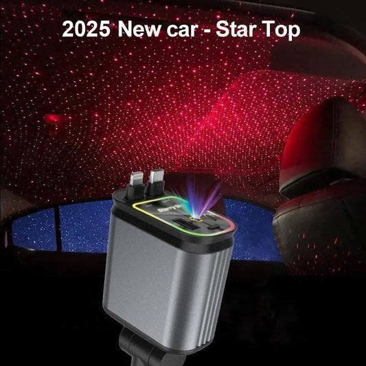 💥⚡Limited time 50% OFF⏳Starlight In Car Roof 4-in-1 Retractable Car Charger