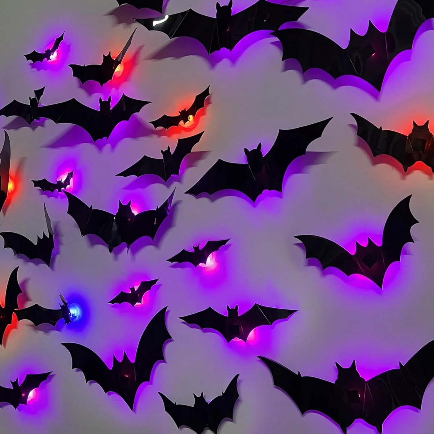 🎃Last Day Special Price £8.99!!🦇Halloween 3D Lighted Bats