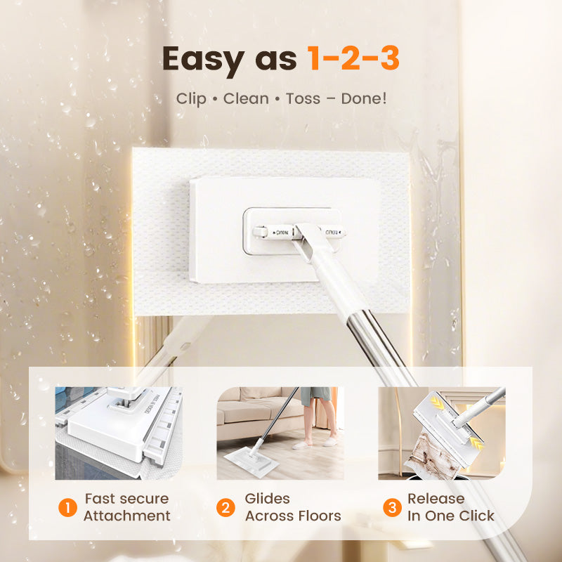 🎅Christmas Sale-Up to 70% OFF!!🏠Disposable Dust Mop with 4 Reusable Cloths