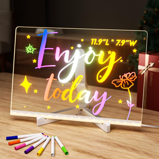 🎅Christmas Surprise Price £10.99!!🎨LED Erasable DIY Acrylic Transparent Message Board