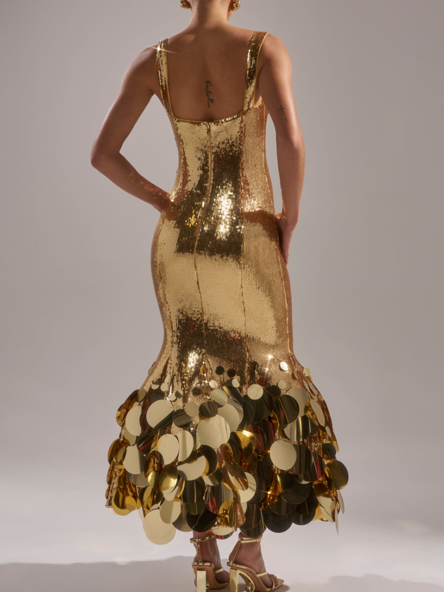 Golden Sequin Mermaid Dress