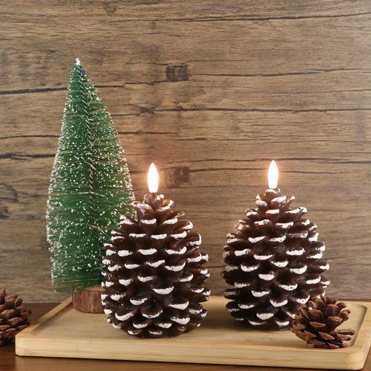 🎅Last Day-Buy 1 Get 1 Free!🔥Flameless Pinecone Candles Battery Operated