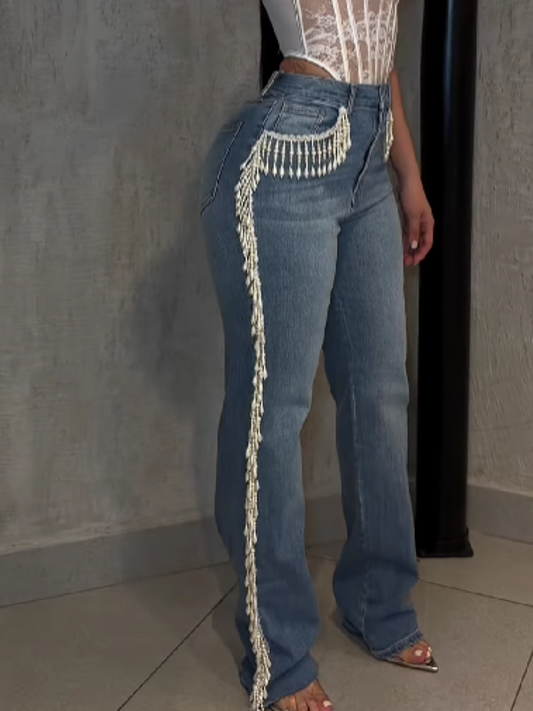 Pearl Beaded Jeans