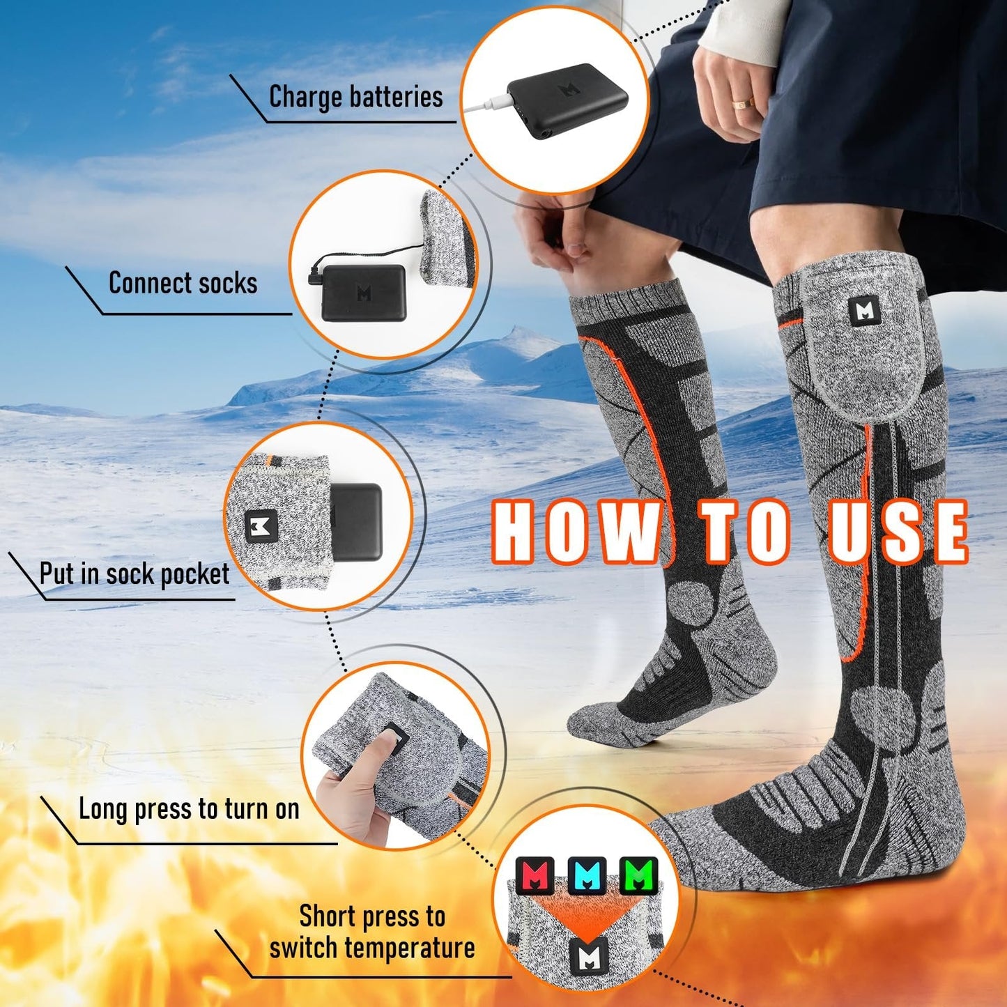 🎅Christmas Sale-Up to 50% OFF🔥Rechargeable Heated Socks for Men & Women
