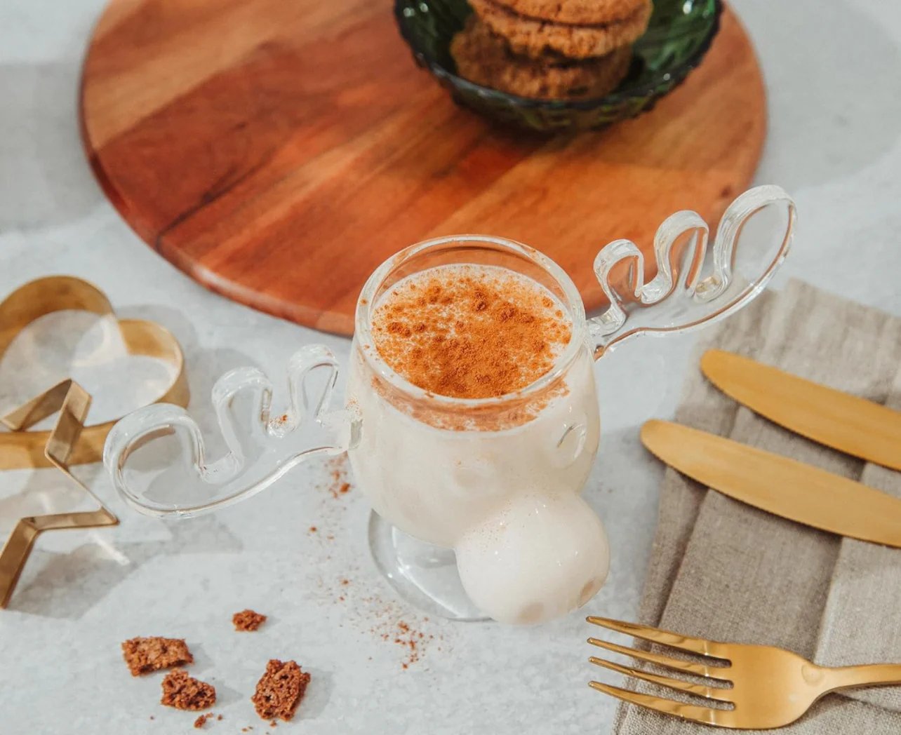 🎅Christmas Gift Idea 50%OFF🎁The Stag's Gaze: Where Light Dances 🦌✨Glass Reindeer Mug