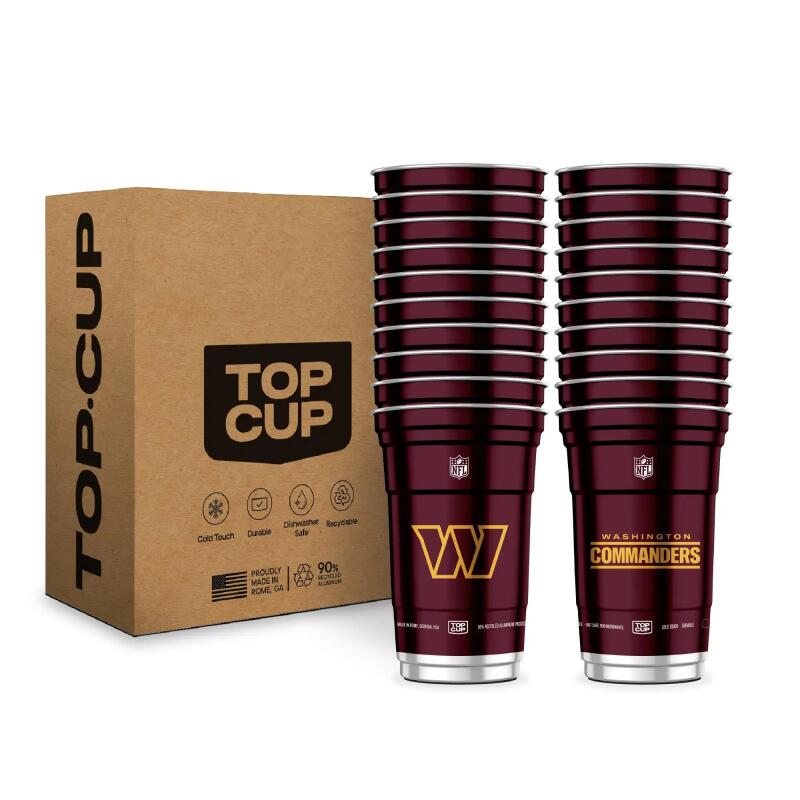 Top Cup NFL 20 oz Reusable Aluminum Cups 20 Count