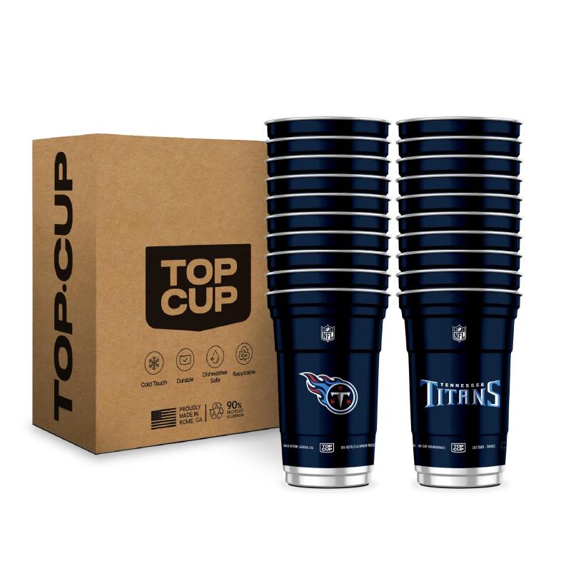 Top Cup NFL 20 oz Reusable Aluminum Cups 20 Count