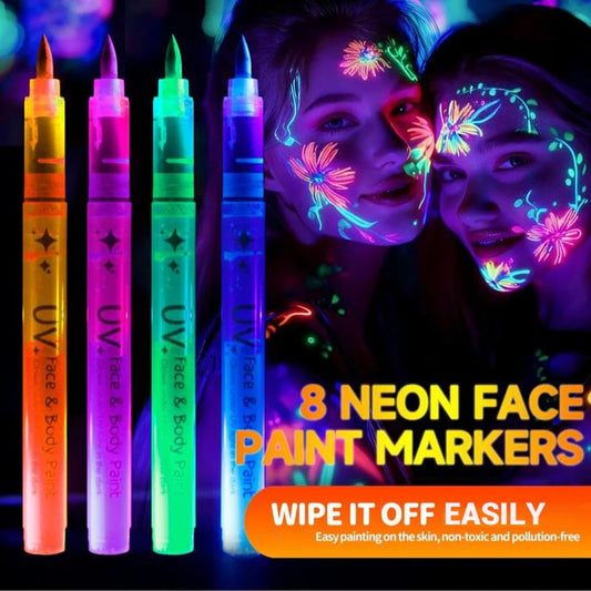 🎅Christmas Special Deals £7.95!!⚡50K+ SOLD!🎁UV Glow Face and Body Paint Markers Set