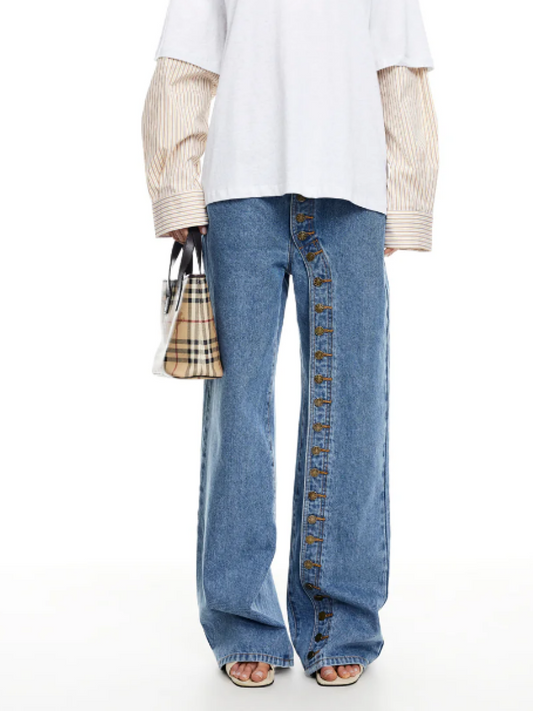 Long Button-Designs Jeans