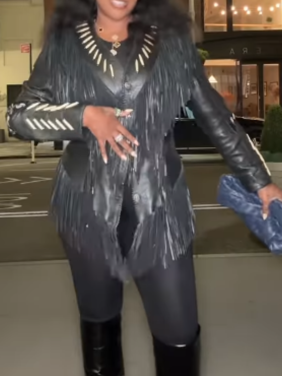 Fringed Leather Coat