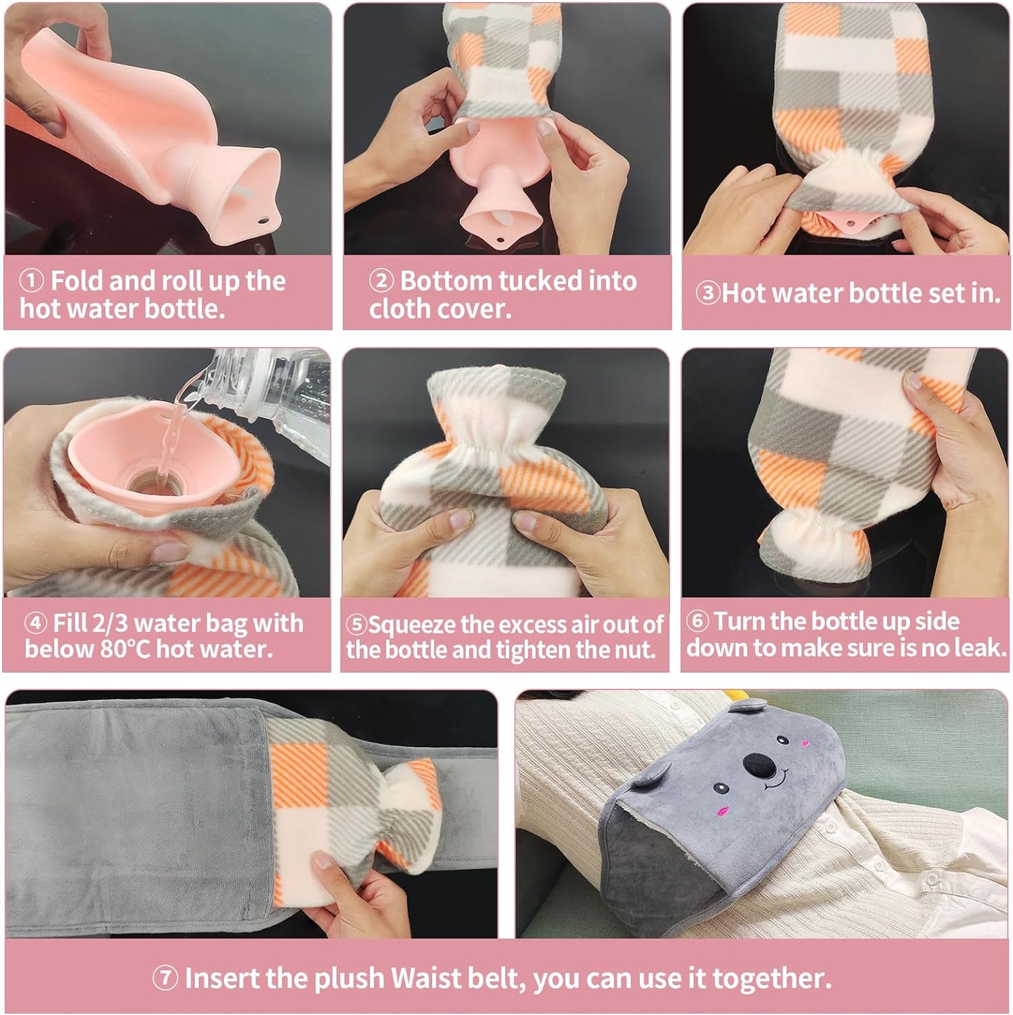 🎅Christmas Sale 50% OFF🔥Plush Refillable Hot Water Bottle Belt🎁Buy 2 Save 10%&Free Shipping