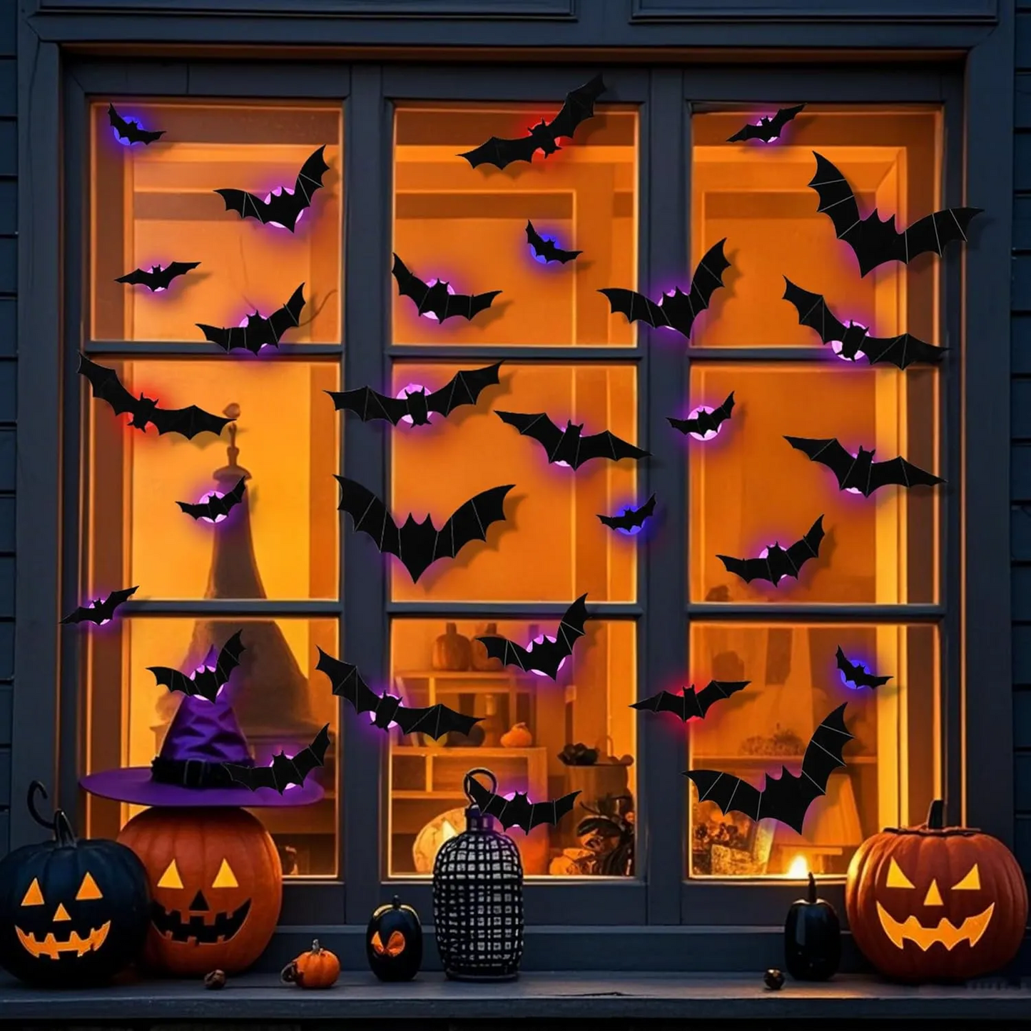 🎃Last Day Special Price £8.99!!🦇Halloween 3D Lighted Bats