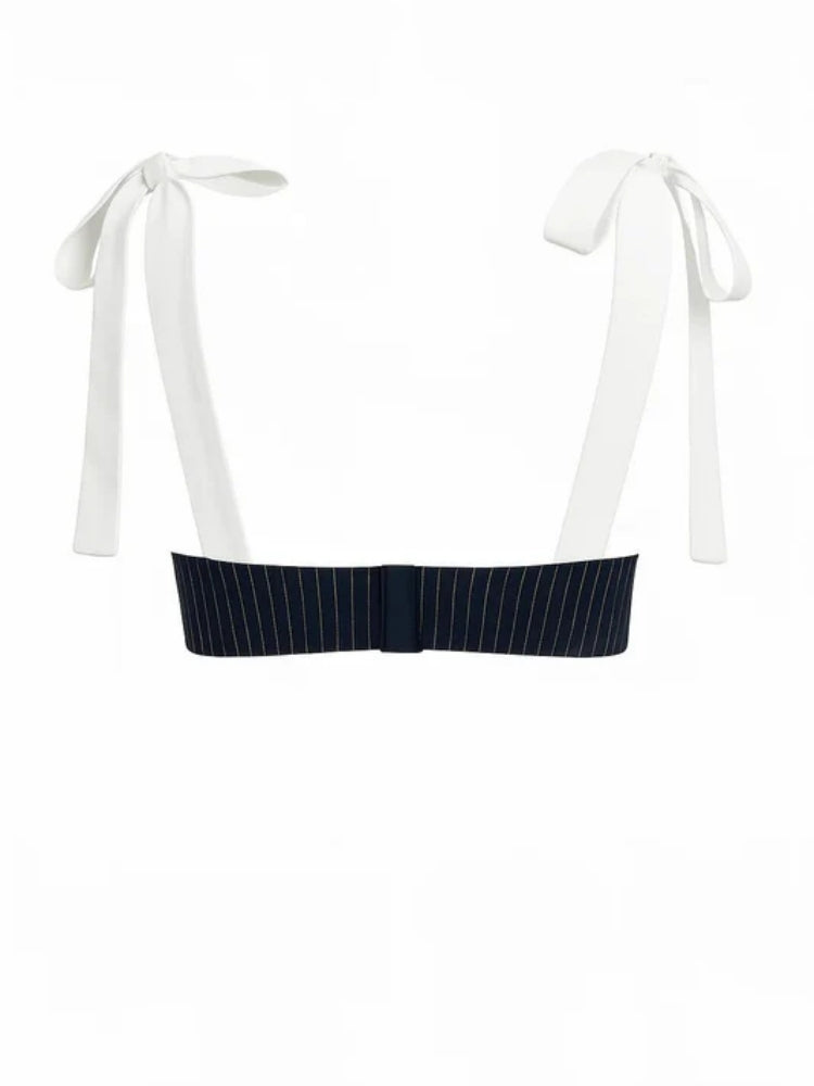 Chic Retro Striped Wide Leg Pants Set