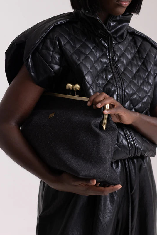 Oversize Coin Purse In Vintage Denim