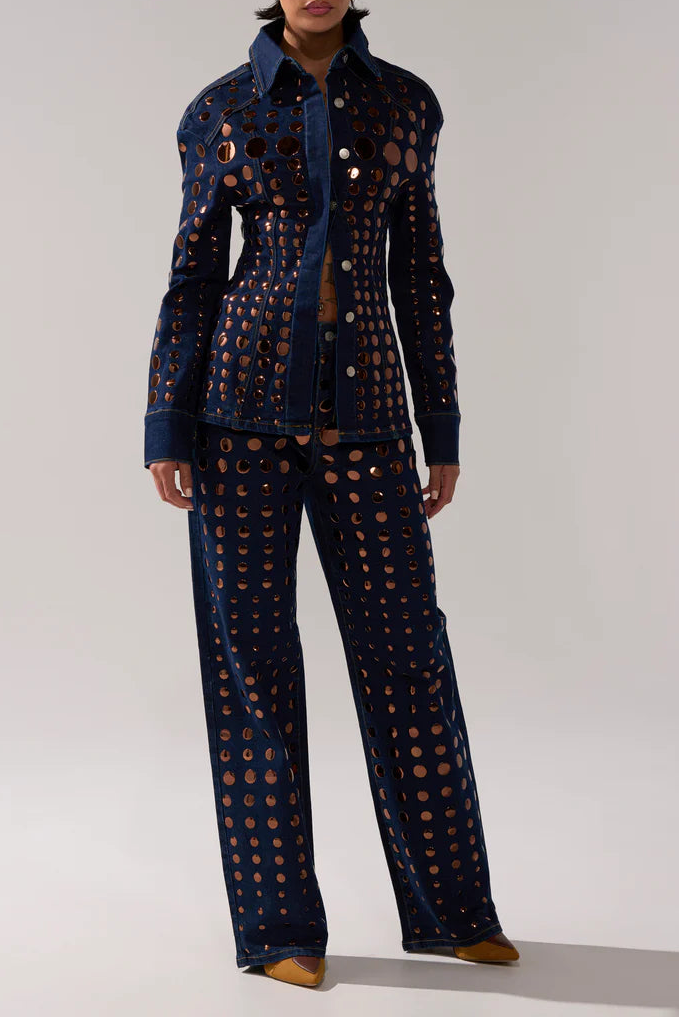 DISCO BABE DENIM BUTTON DOWN&RELAXED DENIM