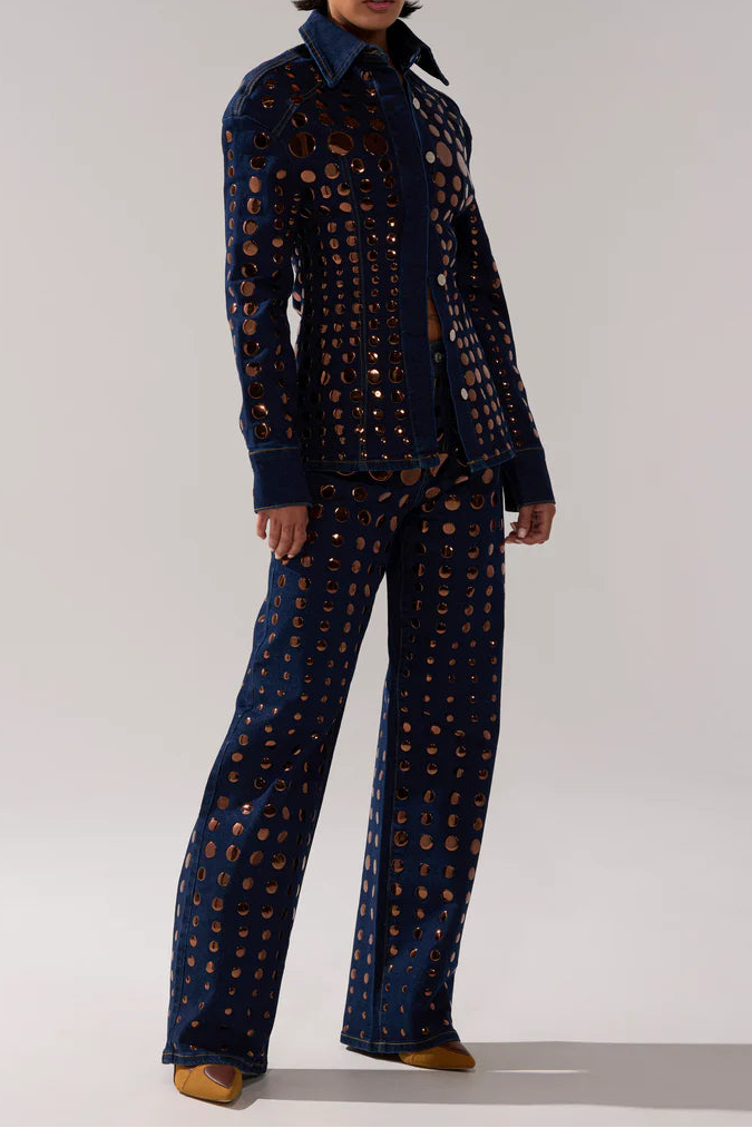 DISCO BABE DENIM BUTTON DOWN&RELAXED DENIM