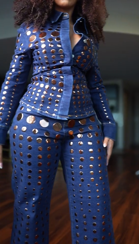 DISCO BABE DENIM BUTTON DOWN&RELAXED DENIM