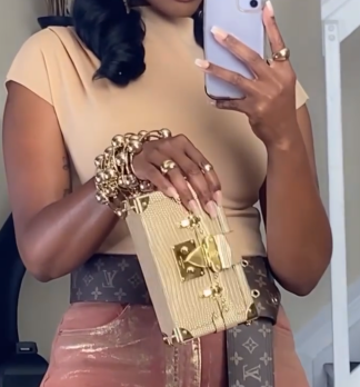 Metallic Epi Leather Malleage Small Malle Bag