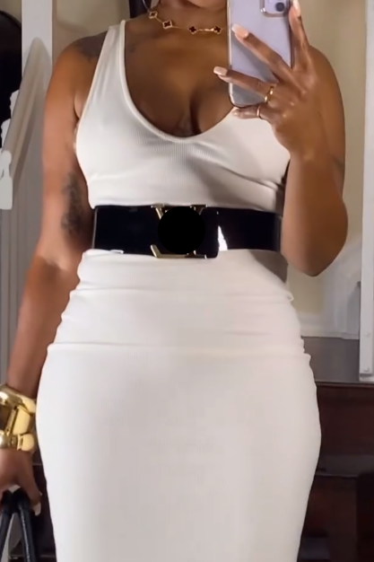 Elegant Long Dress With Belt