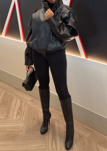 LEATHER BOMBER JACKET