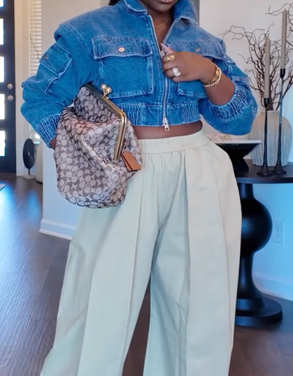 Women's 100% Cotton Elastic High Waisted Pants