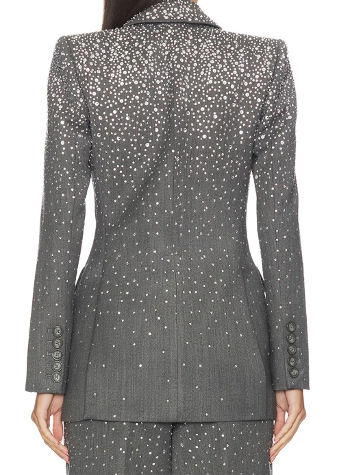Crystal Embellished Fitted Blazer