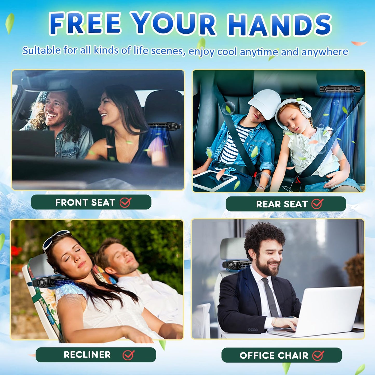 ⏳ Limited Time Deal 49% OFF🔥🔥 - Car Seat Cooling Fan❄️