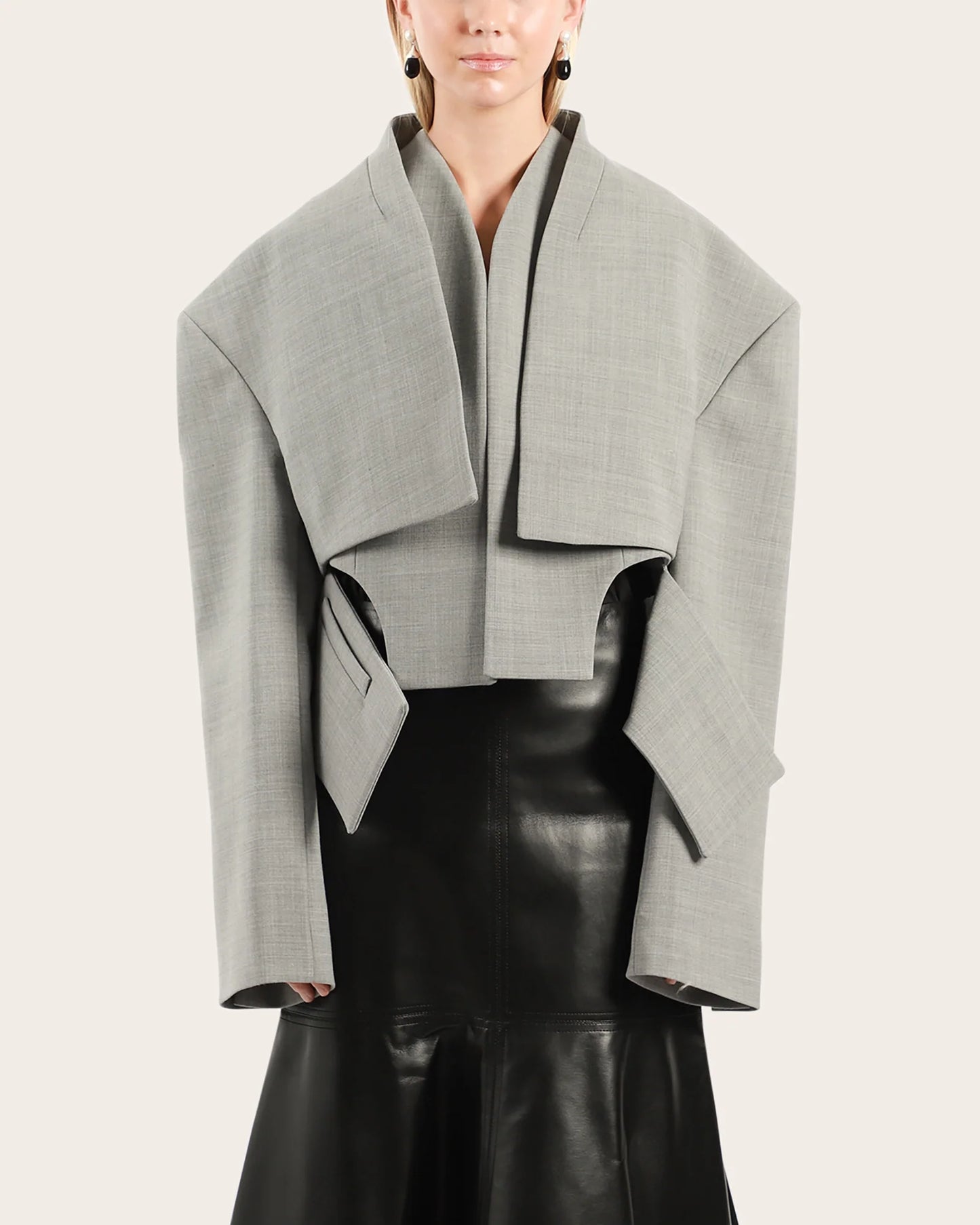 Asymmetric Hem Cutout Jacket