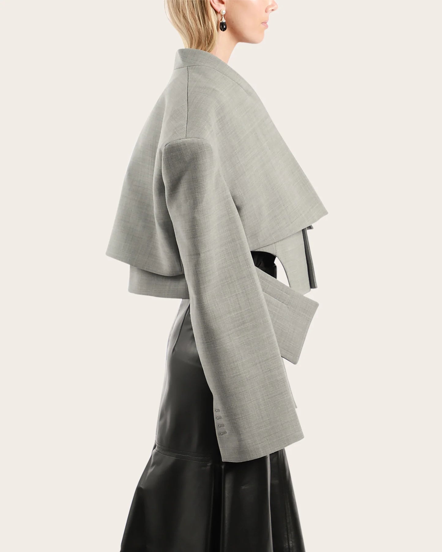 Asymmetric Hem Cutout Jacket