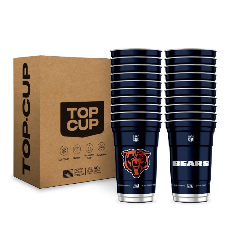 Top Cup NFL 20 oz Reusable Aluminum Cups 20 Count