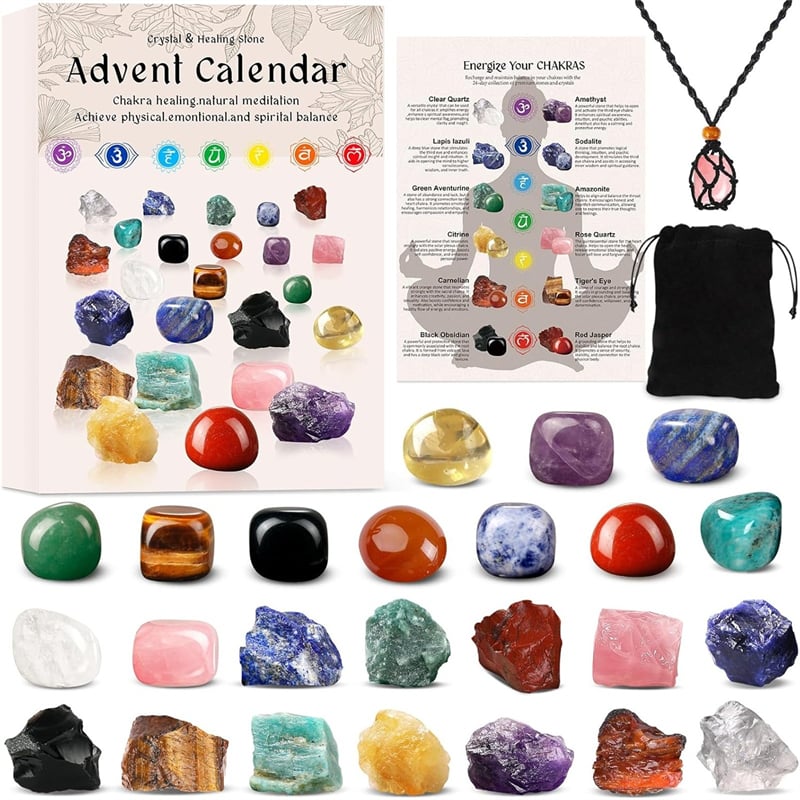 🎁Christmas Gift Idea 50% OFF🎅🎄24 Pcs Christmas Calendar Crystals - Natural Stone Crystal Journey