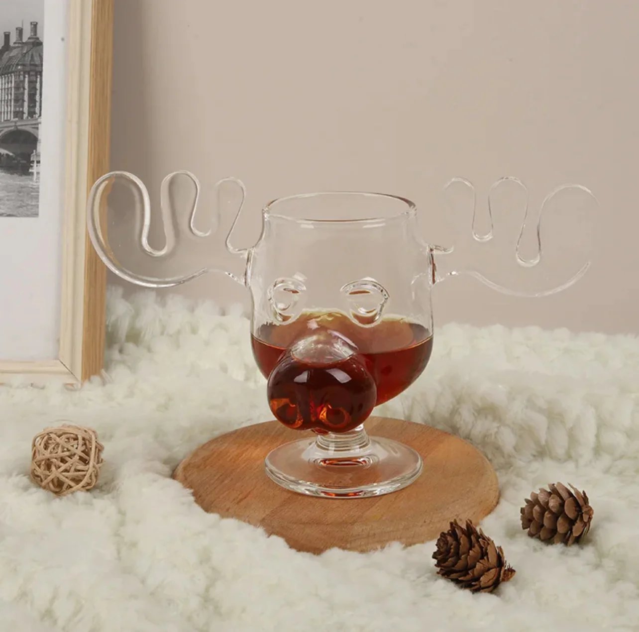 🎅Christmas Gift Idea 50%OFF🎁The Stag's Gaze: Where Light Dances 🦌✨Glass Reindeer Mug