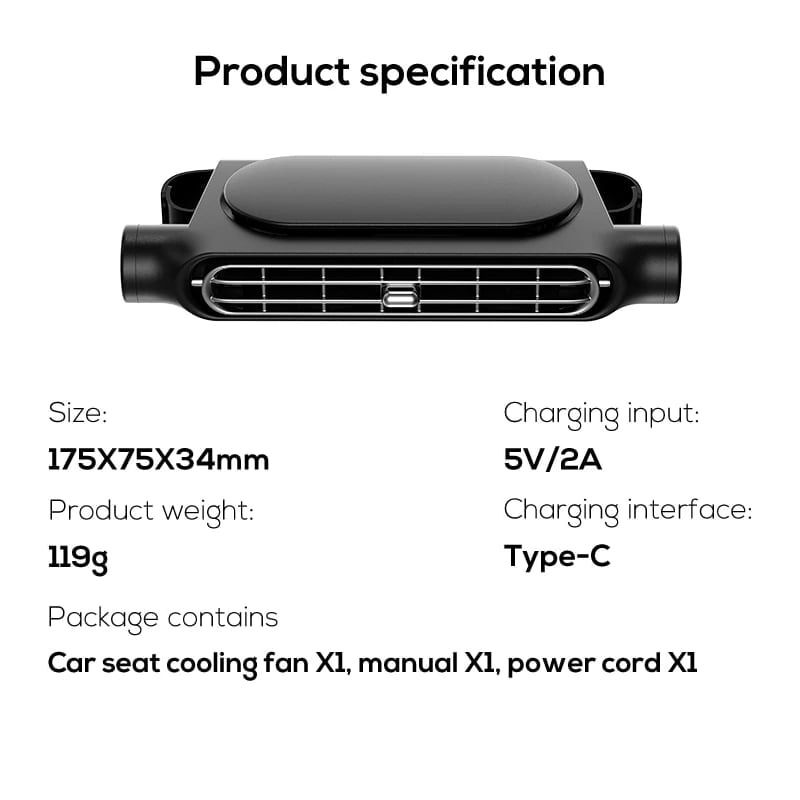 ⏳ Limited Time Deal 49% OFF🔥🔥 - Car Seat Cooling Fan❄️