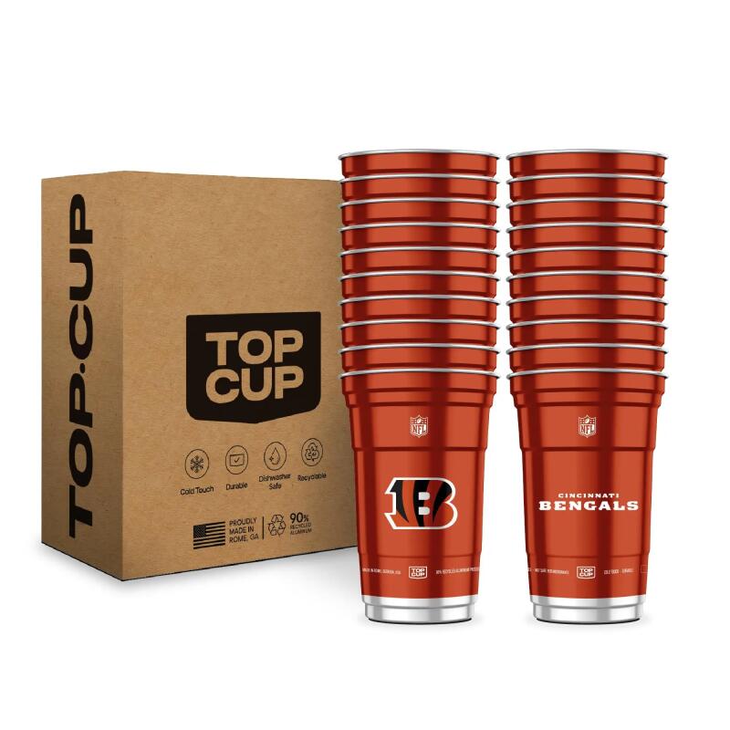 Top Cup NFL 20 oz Reusable Aluminum Cups 20 Count