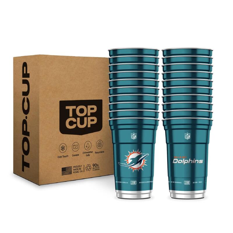 Top Cup NFL 20 oz Reusable Aluminum Cups 20 Count