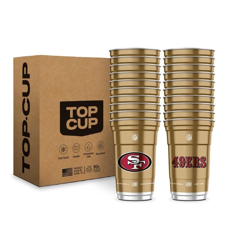Top Cup NFL 20 oz Reusable Aluminum Cups 20 Count