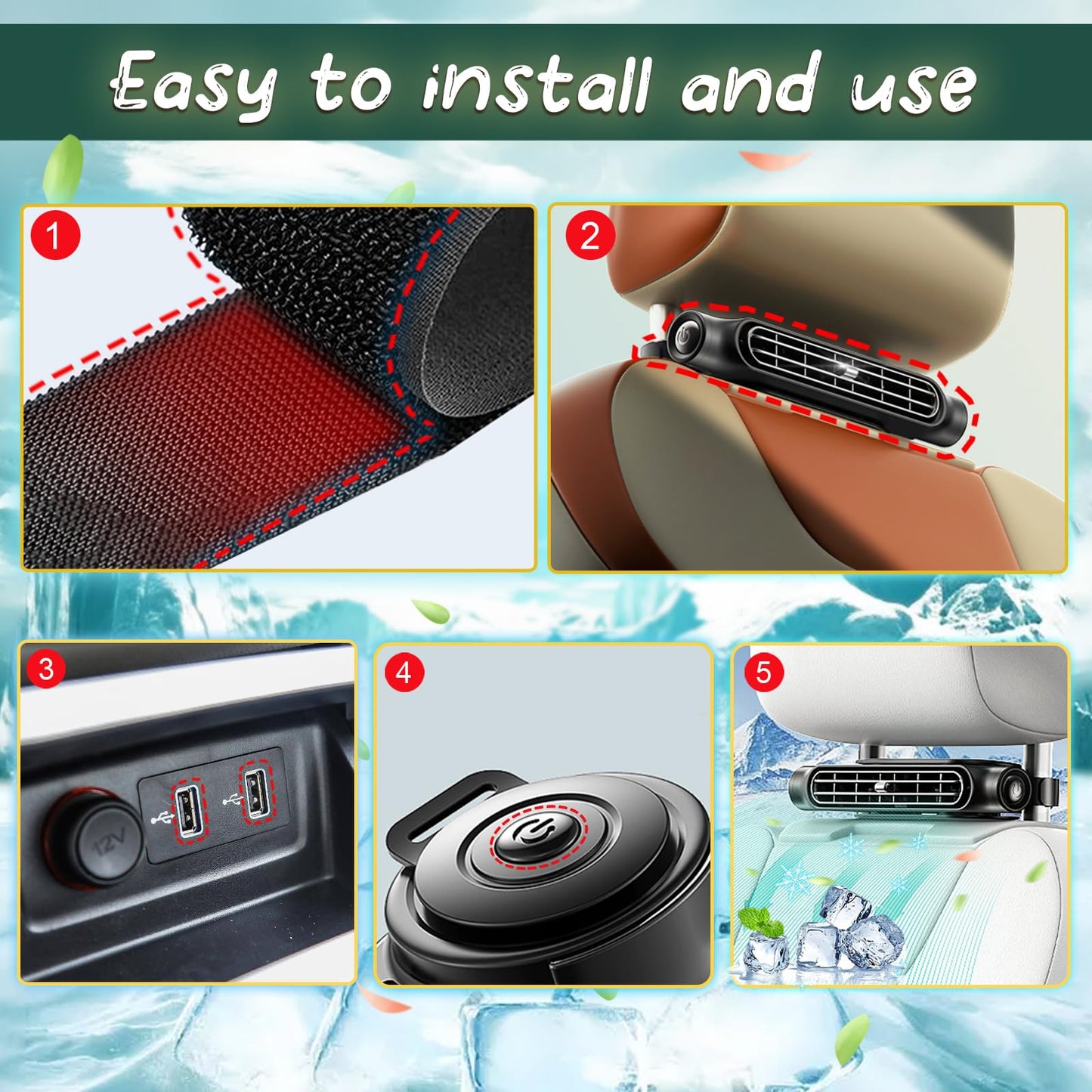 ⏳ Limited Time Deal 49% OFF🔥🔥 - Car Seat Cooling Fan❄️