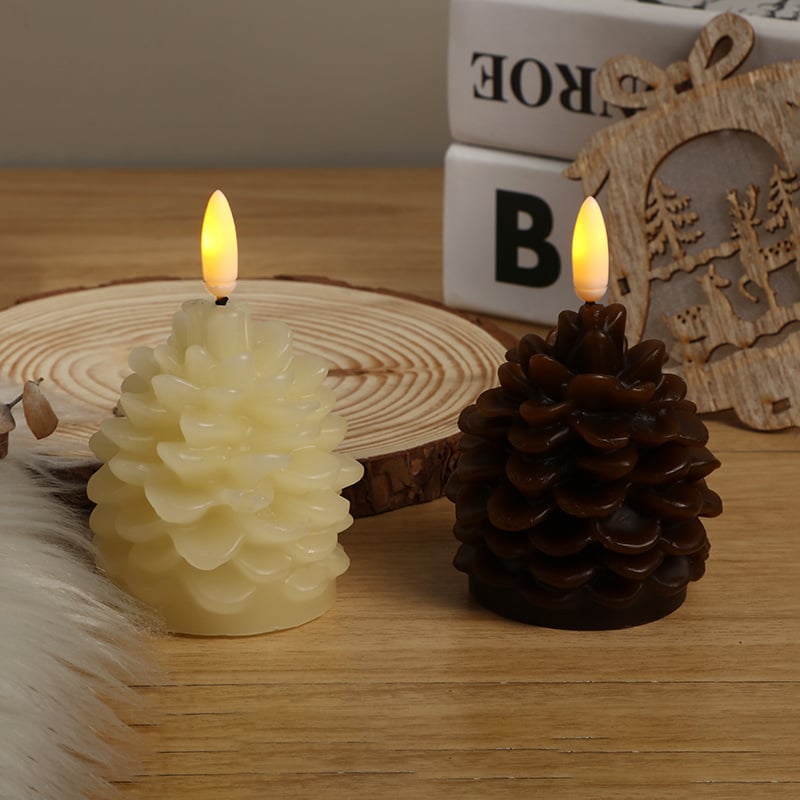 🎅Last Day-Buy 1 Get 1 Free!🔥Flameless Pinecone Candles Battery Operated