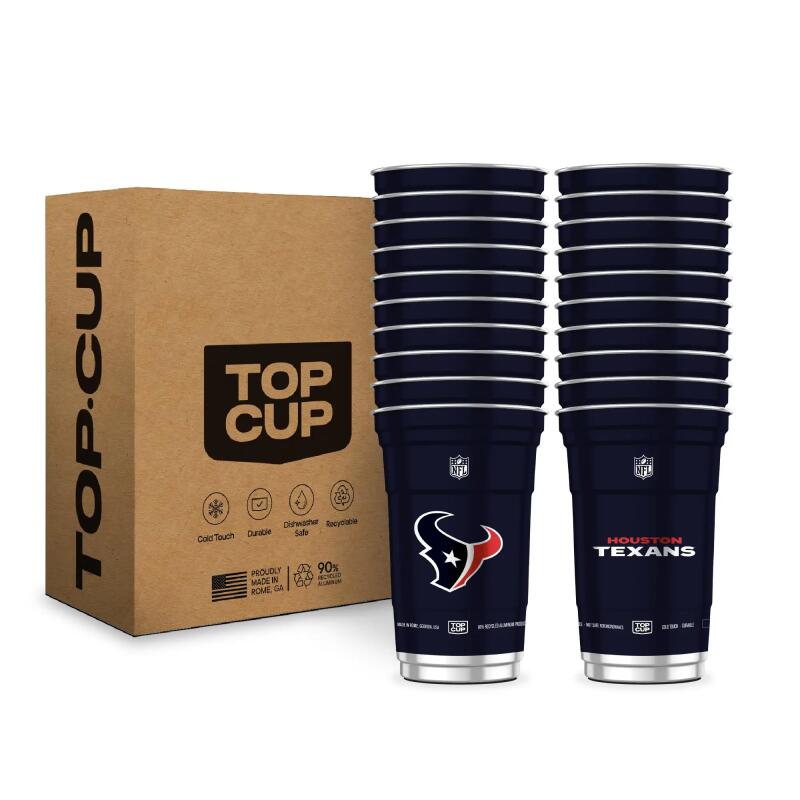 Top Cup NFL 20 oz Reusable Aluminum Cups 20 Count