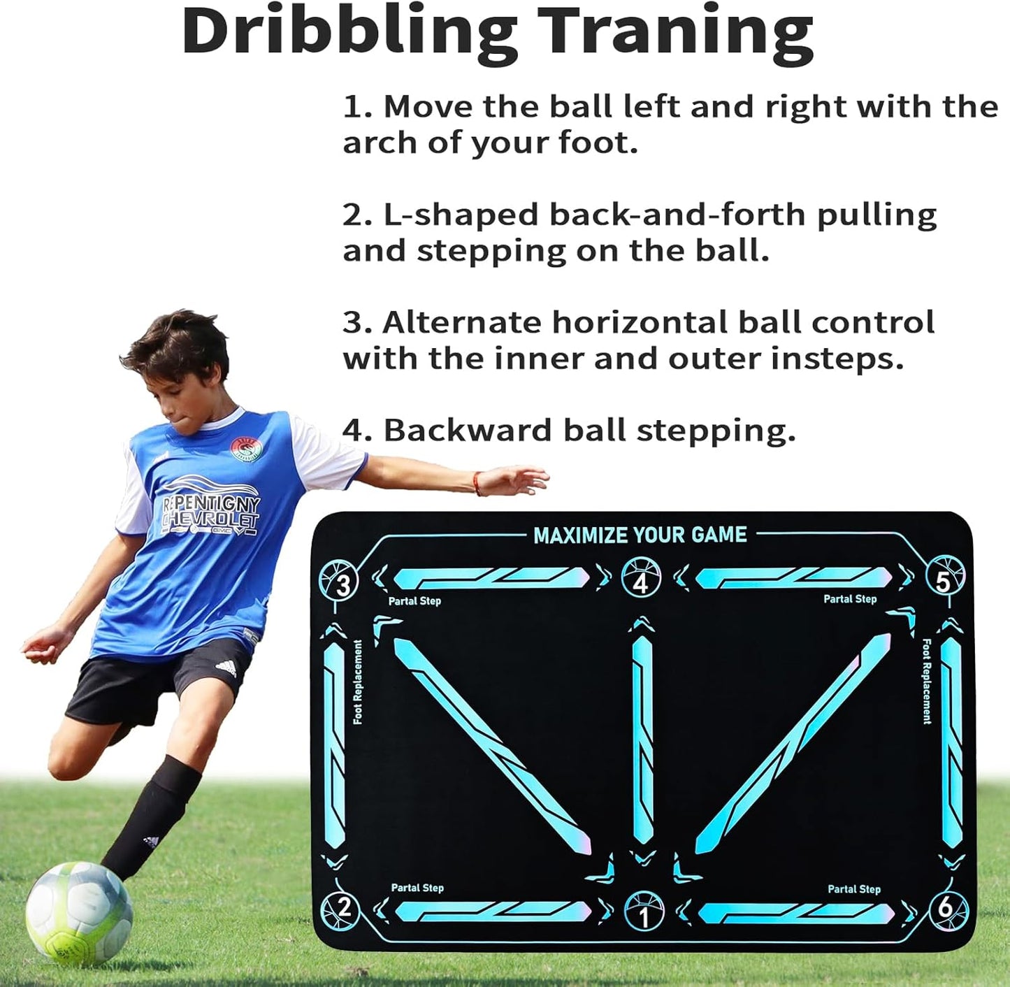 🎅Christmas Gift idea 49%OFF -⚽Soccer Train Mat for All Levels Non-Slip Silent