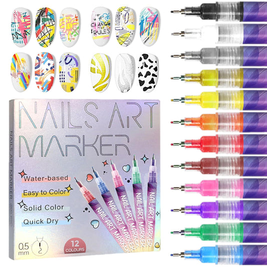 🎁Hot Sale 70% OFF!!⚡50K+ SOLD!🎨12 Colors Nail Art Pens Set